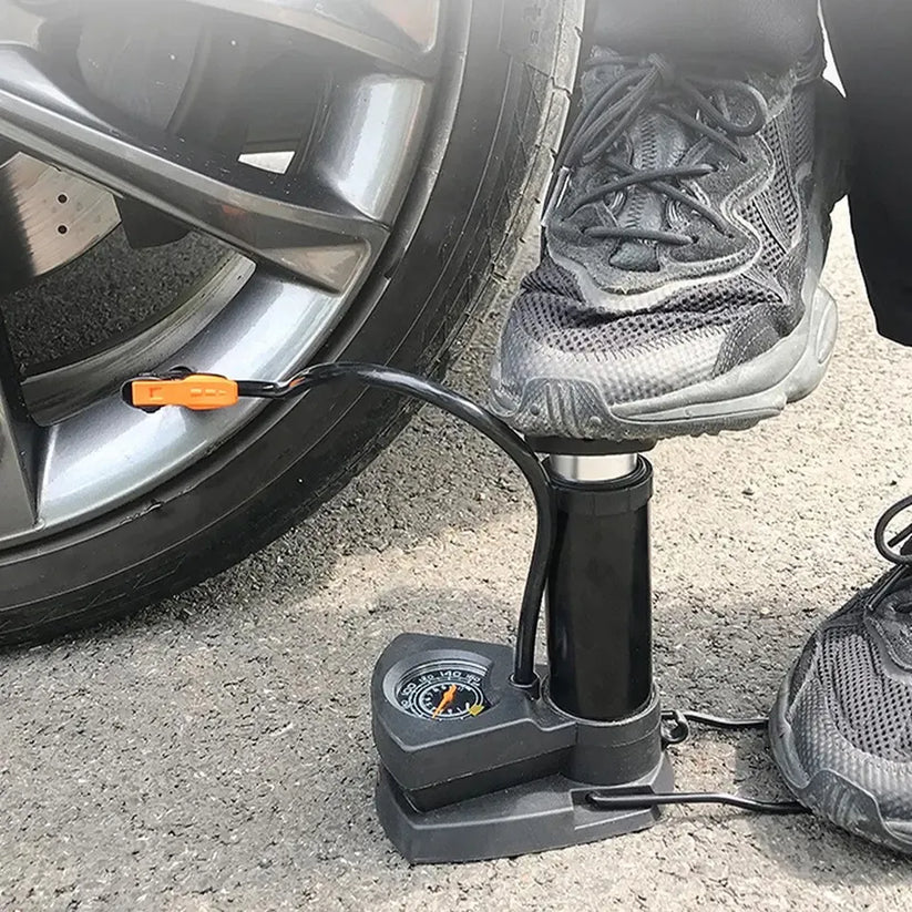 Foot-Operated Bike And Cycle Pump with Pressure Gauge🚴‍♂️